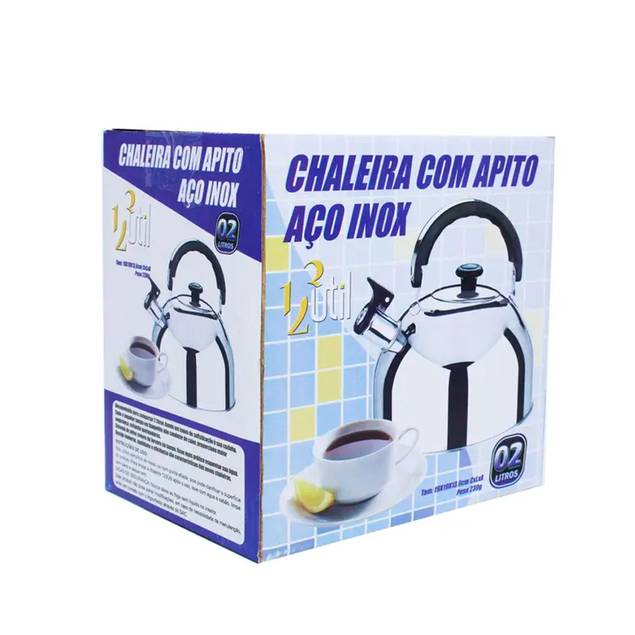 CHALEIRA INOX 2LTS C/APITO 123UTIL