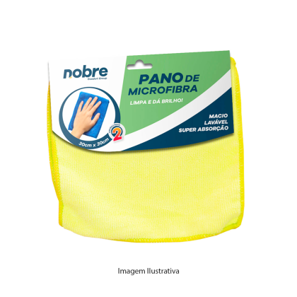 PANO MICROFIBRA 30X30 C/2 AMARELO NOBRE