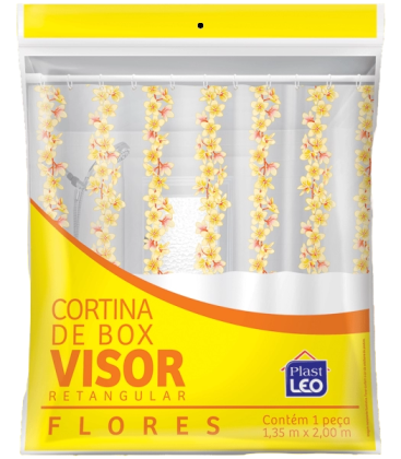 CORTINA BOX VINIL FLORES 1,35 X 2,00 REF.620-K PLAST LEO