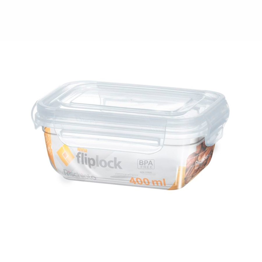 POTE RETANGULAR FLIPLOCK 400ML REF.500 RISCHIOTO