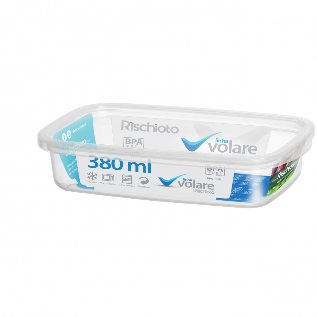 POTE RETANGULAR VOLARE 380ML REF.200 RISCHIOTO