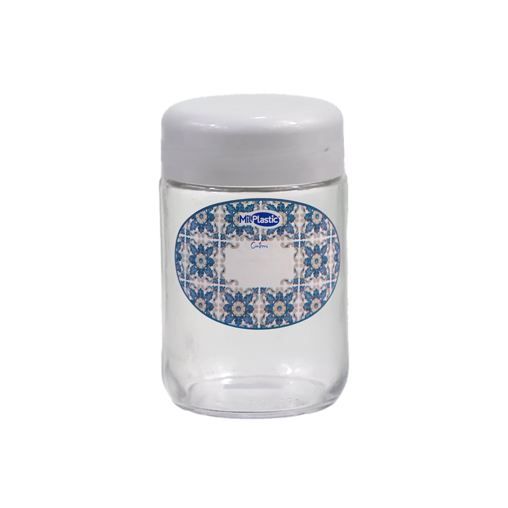 POTE VIDRO LISO 600ML MILPLASTIC