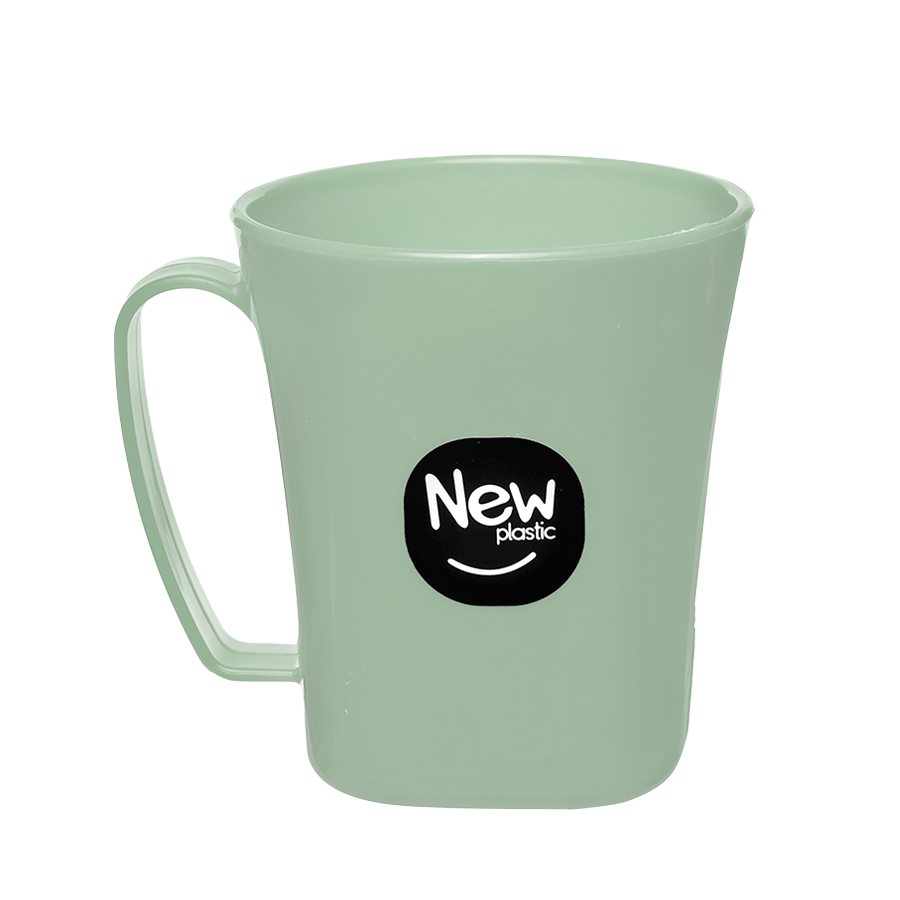 CANECA PLAST 410ML SOFT VERDE MILPLASTIC