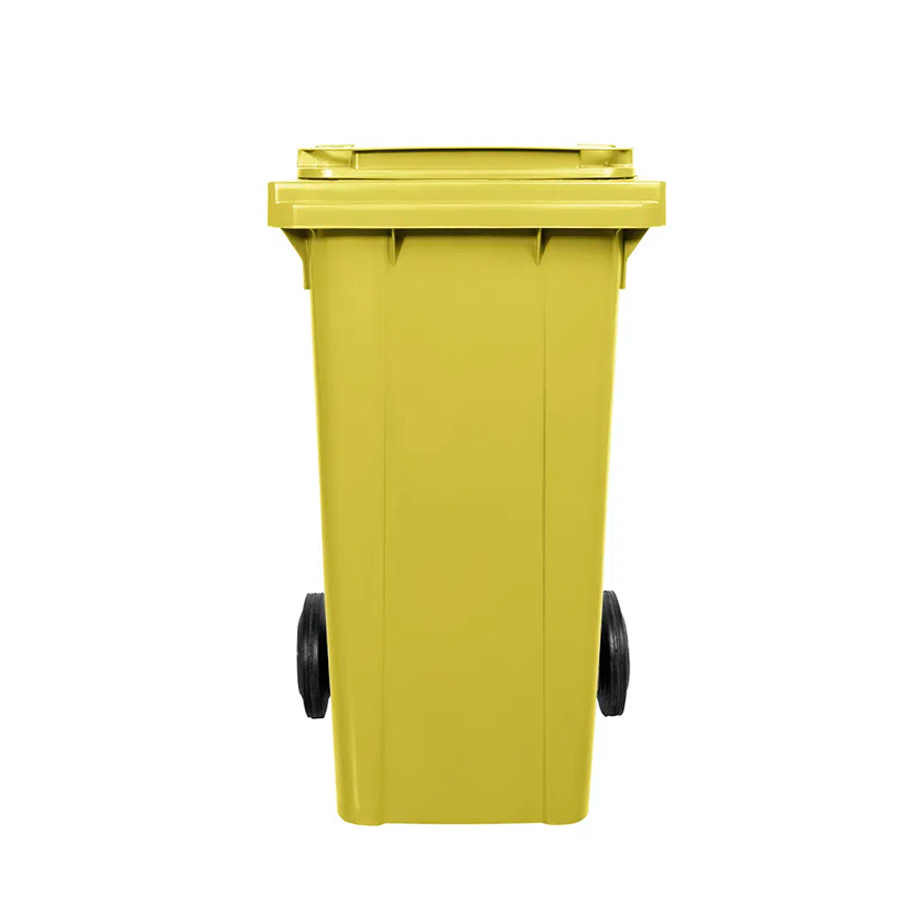 LIXEIRA 120LTS COLETOR C/RODAS AMARELO LAR PLASTICOS