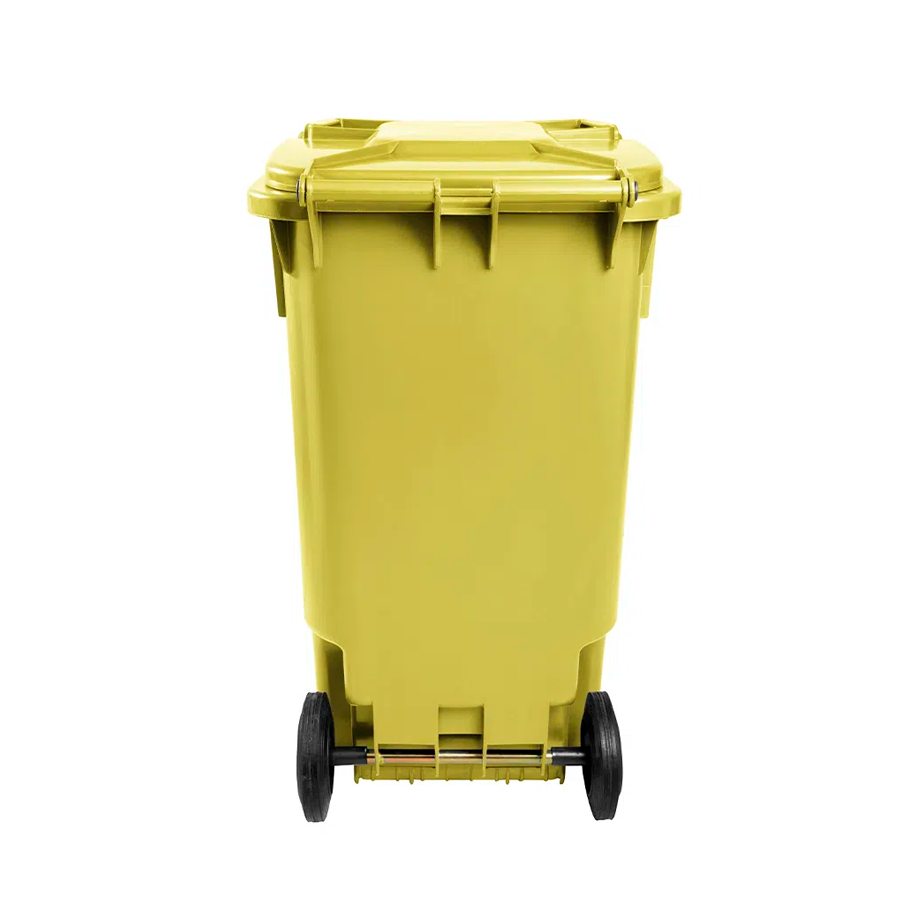 LIXEIRA 240LTS COLETOR C/RODAS AMARELO LAR PLASTICOS