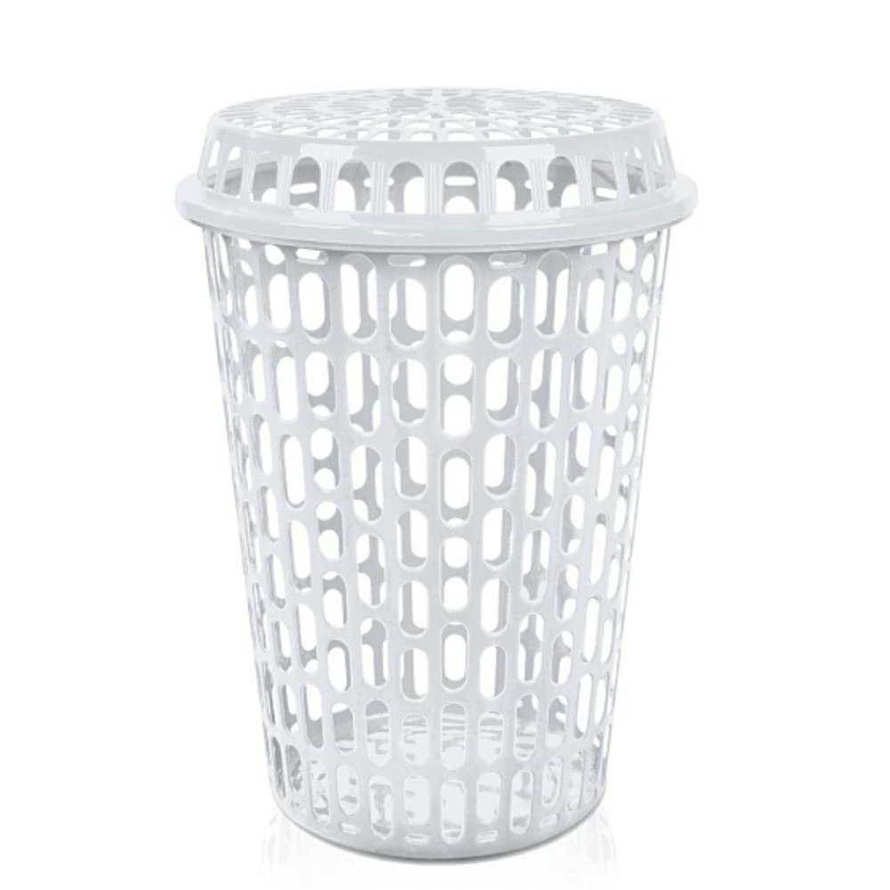 CESTO TELADO 60LTS BRANCO C/TAMPA MERCONPLAS