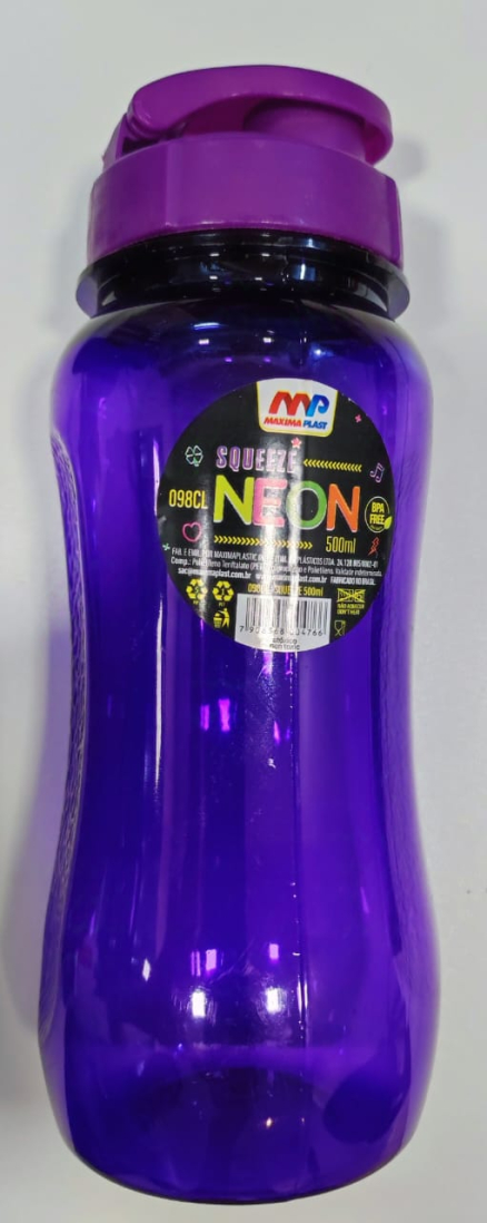 GARRAFA 0,500ML SQUEEZE NEON REF.098CL MP