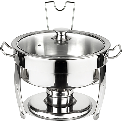 RECHAUD INOX 5LTS REDONDO TAMPA DE VIDRO REF.084 NM