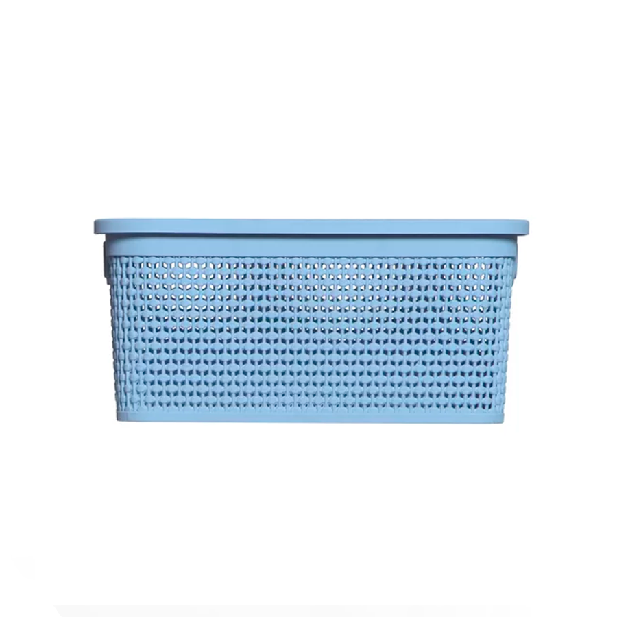 CAIXA RATTAN 15LTS AZUL CLARO C/TAMPA REF.1132 RISCHIOTO