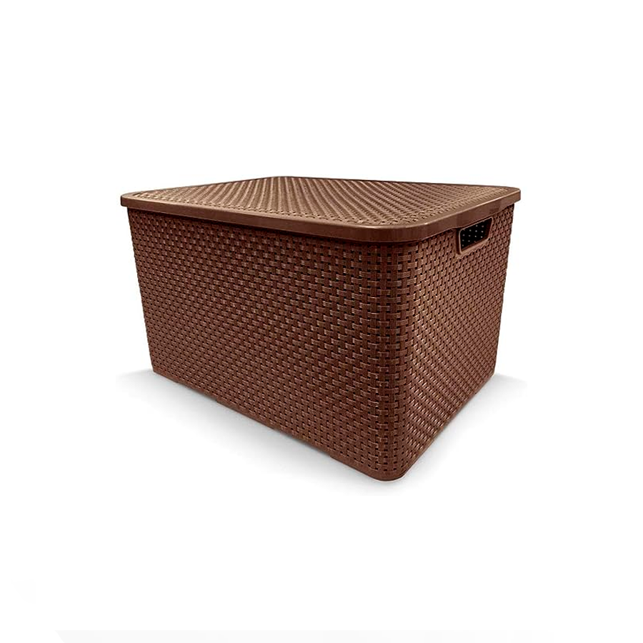 CAIXA RATTAN 15LTS MARROM C/TAMPA REF 1130 RISCHIOTO