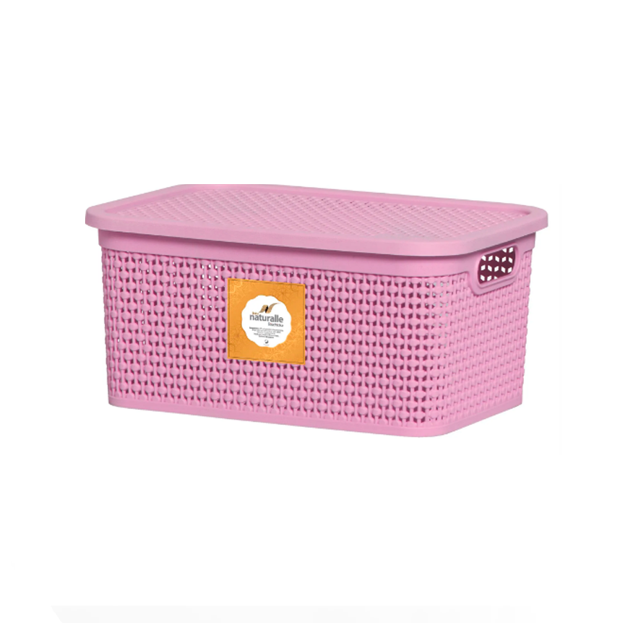 CAIXA RATTAN 15LTS ROSA C/TAMPA REF 1133 RISCHIOTO