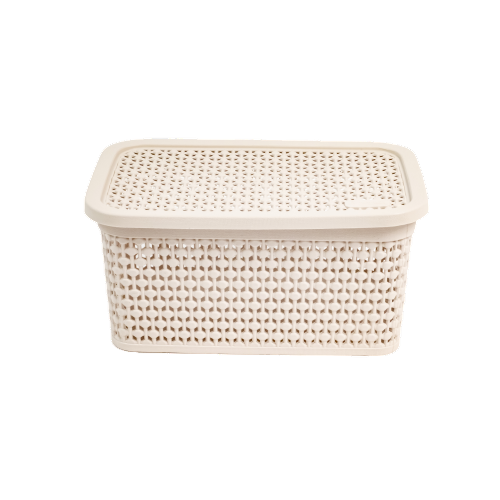 CAIXA RATTAN 4LTS AREIA C/TAMPA REF.1111 RISCHIOTO