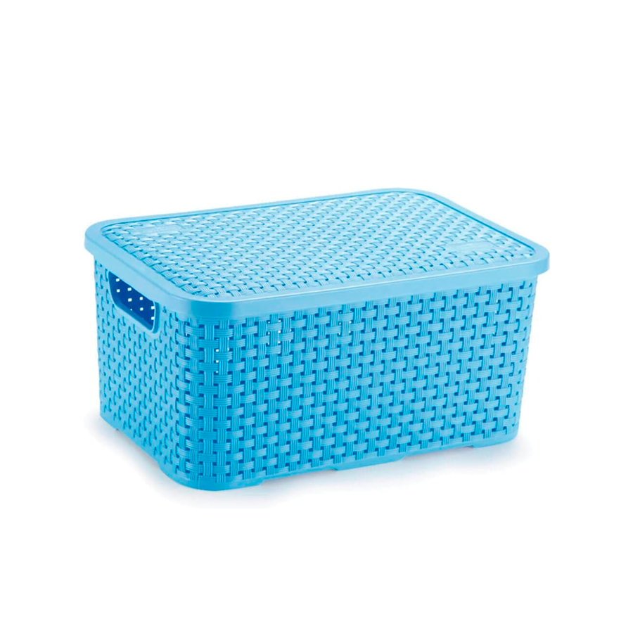 CAIXA RATTAN 7,5LTS AZUL CLARO C/TAMPA REF.1122 RISCHIOTO