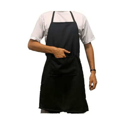 AVENTAL TECIDO PRETO OXFORD CINTURA REF.AV16 RS