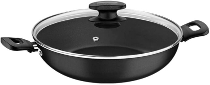 WOK N.28 TEFLON C/ALCAS E TAMPA DE VIDRO CINTHYA