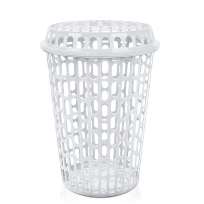 CESTO TELADO 60LTS BRANCO C/TAMPA MERCONPLAS